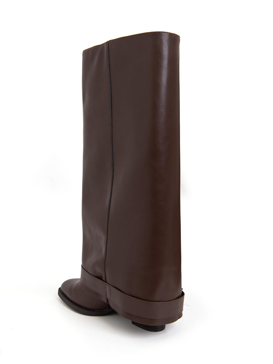 Stivale shark in vera pelle - MARRONE
