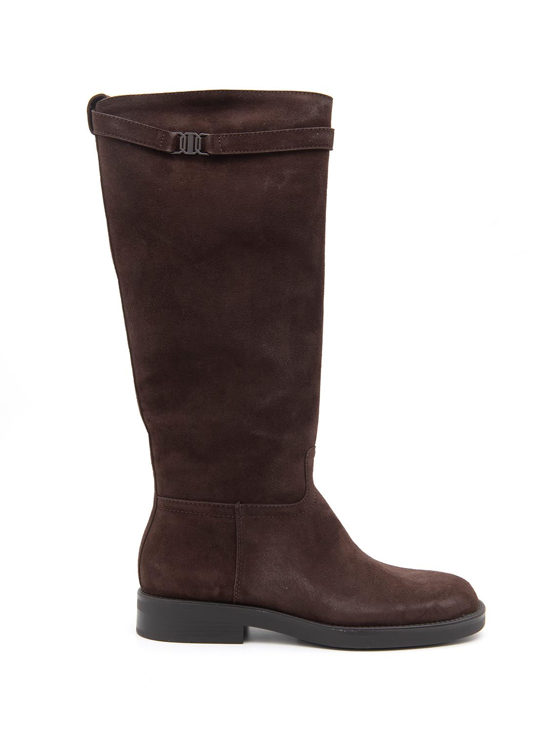 Stivale riding in vera pelle - MARRONE SUEDE