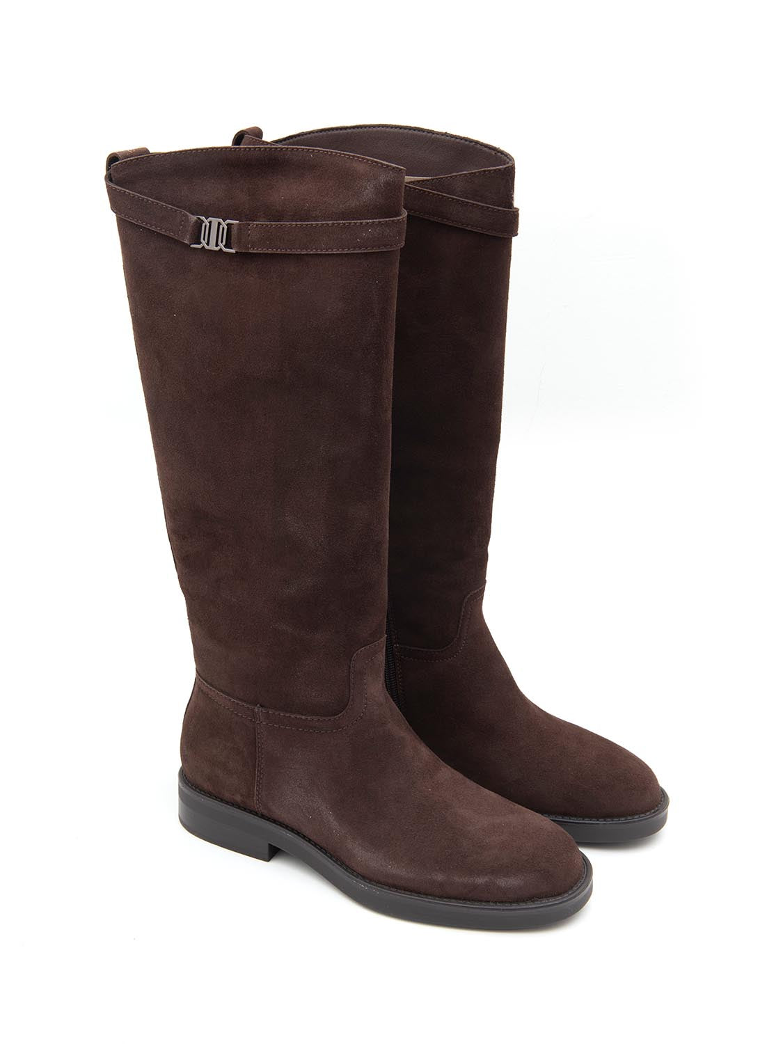 Stivale riding in vera pelle - MARRONE SUEDE