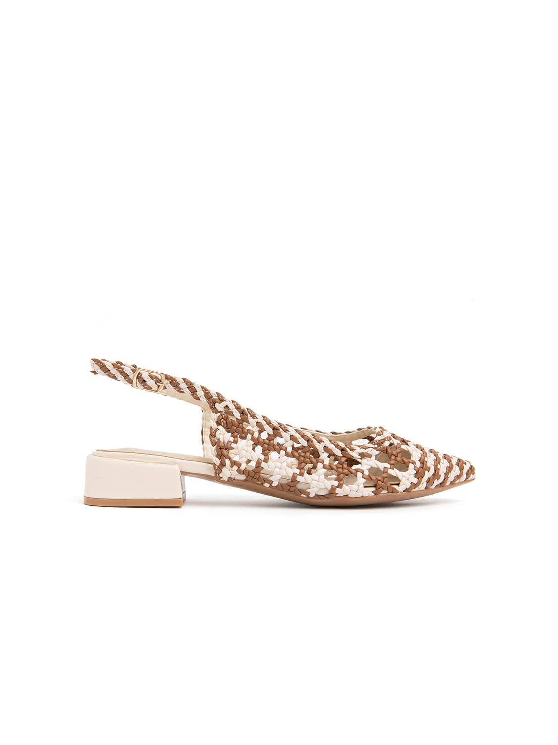 Braided Slingback - BEIGE/CAMEL