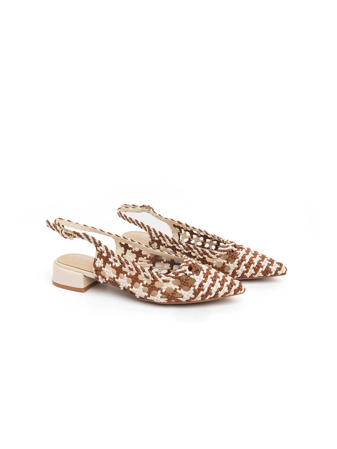 Braided Slingback - BEIGE/CAMEL