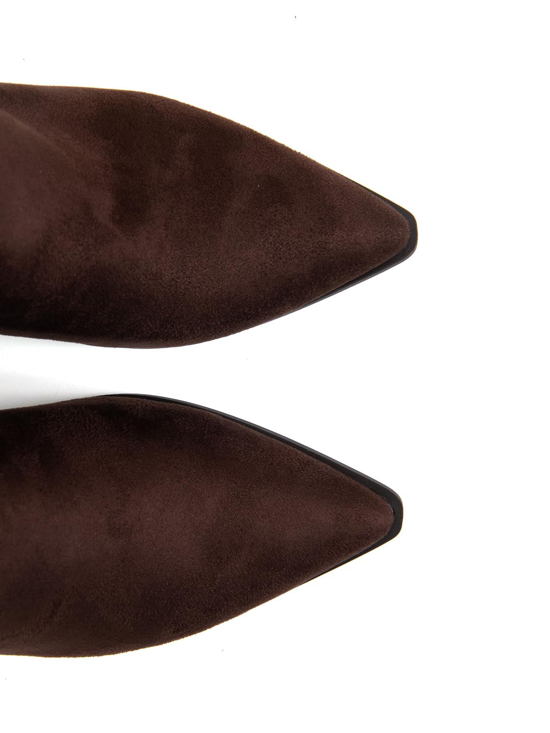 Stivaletto con bordatura in simil camoscio - MARRONE