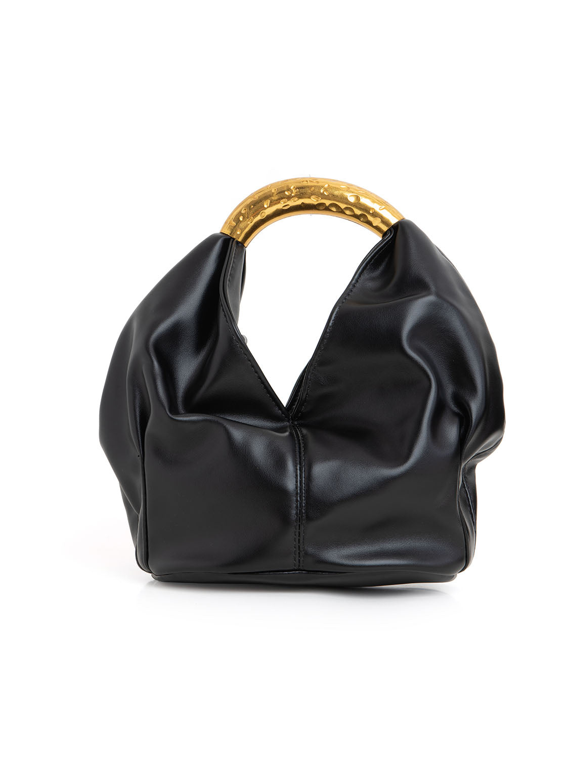 Borsa scultorea con manico gioiello - NERO