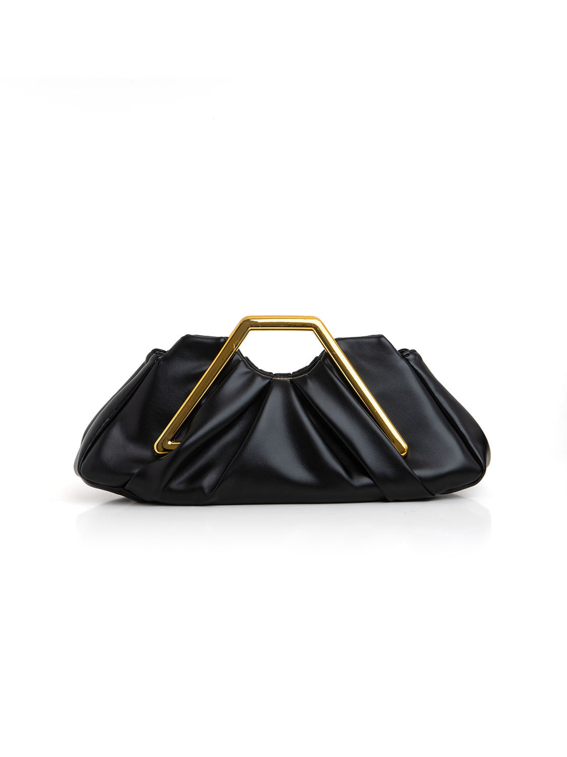 Clutch scultorea con manico - NERO