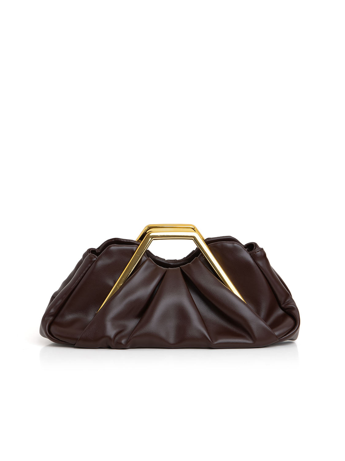 Clutch scultorea con manico - CAFFÈ
