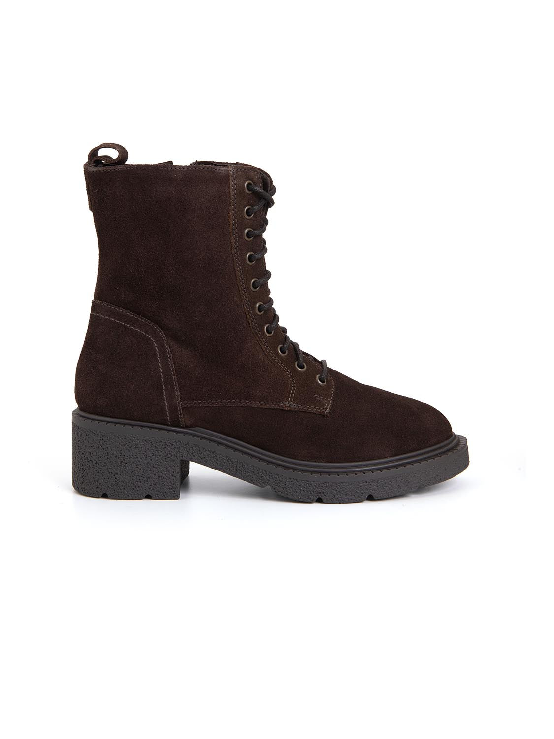 Anfibio suola track in vera pelle - MARRONE