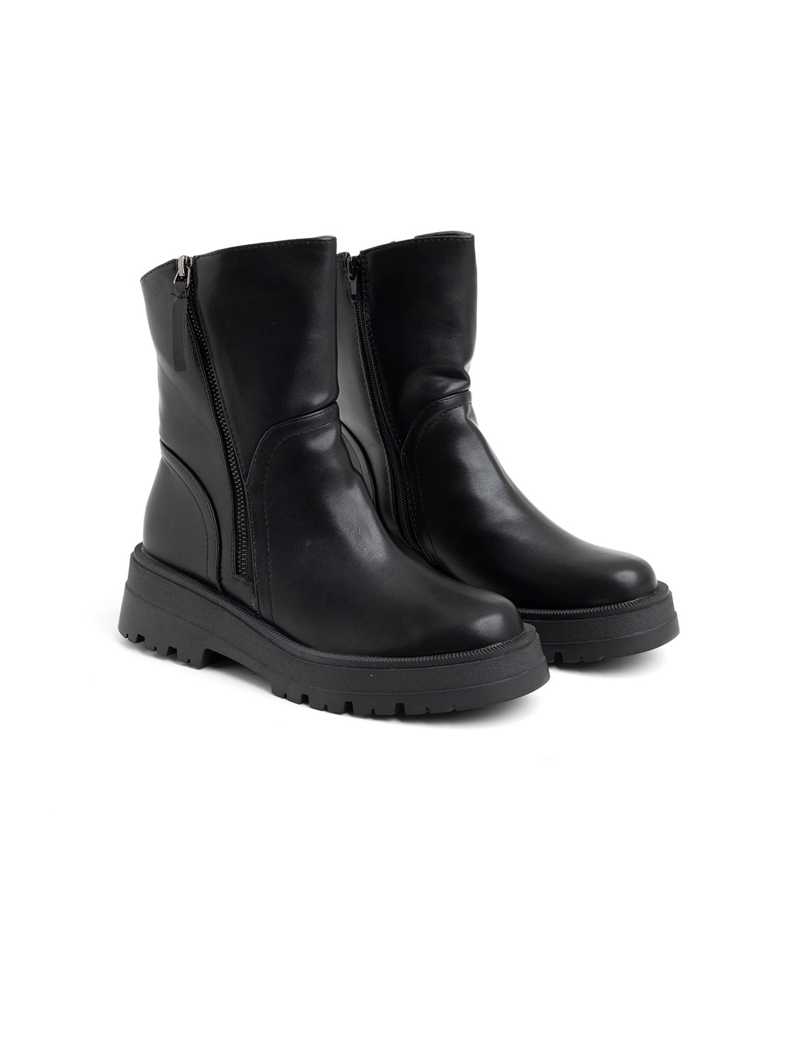 Biker con lampo laterali - NERO