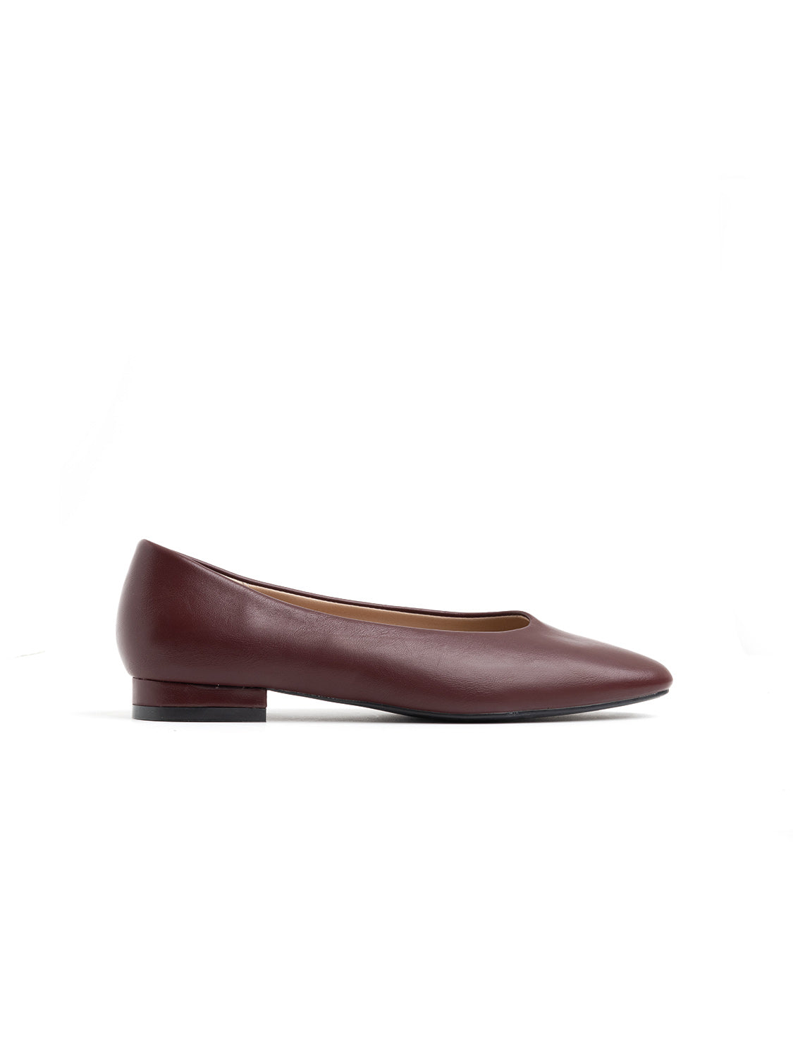 Ballerina semplice con tacco 2cm - VINO