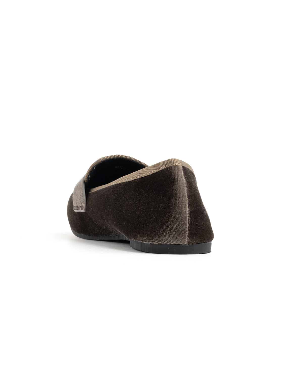 Mocassino in velluto con fascia penny - GRIGIO