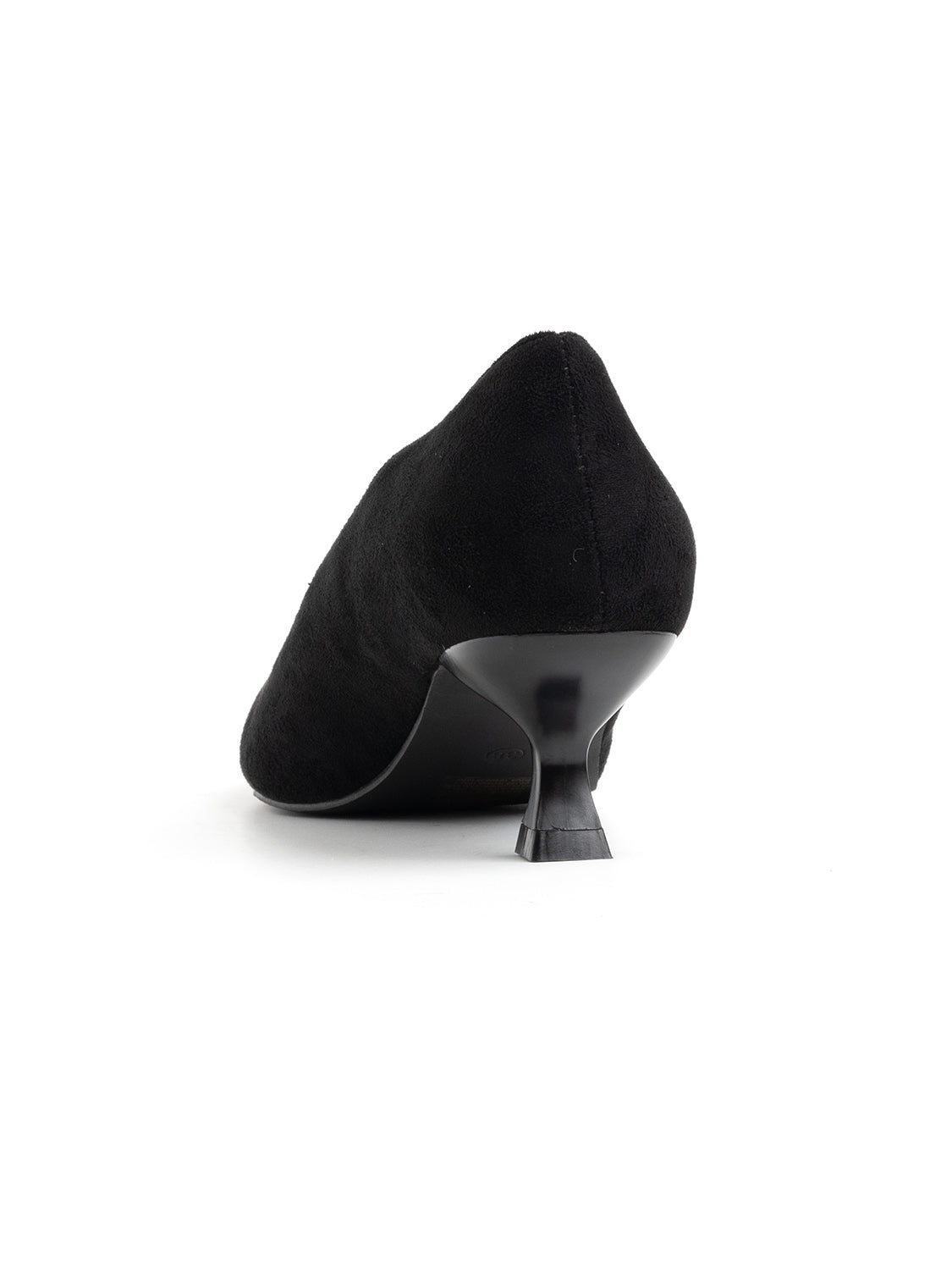 Decolleté in camoscio con tacco kitten - NERO