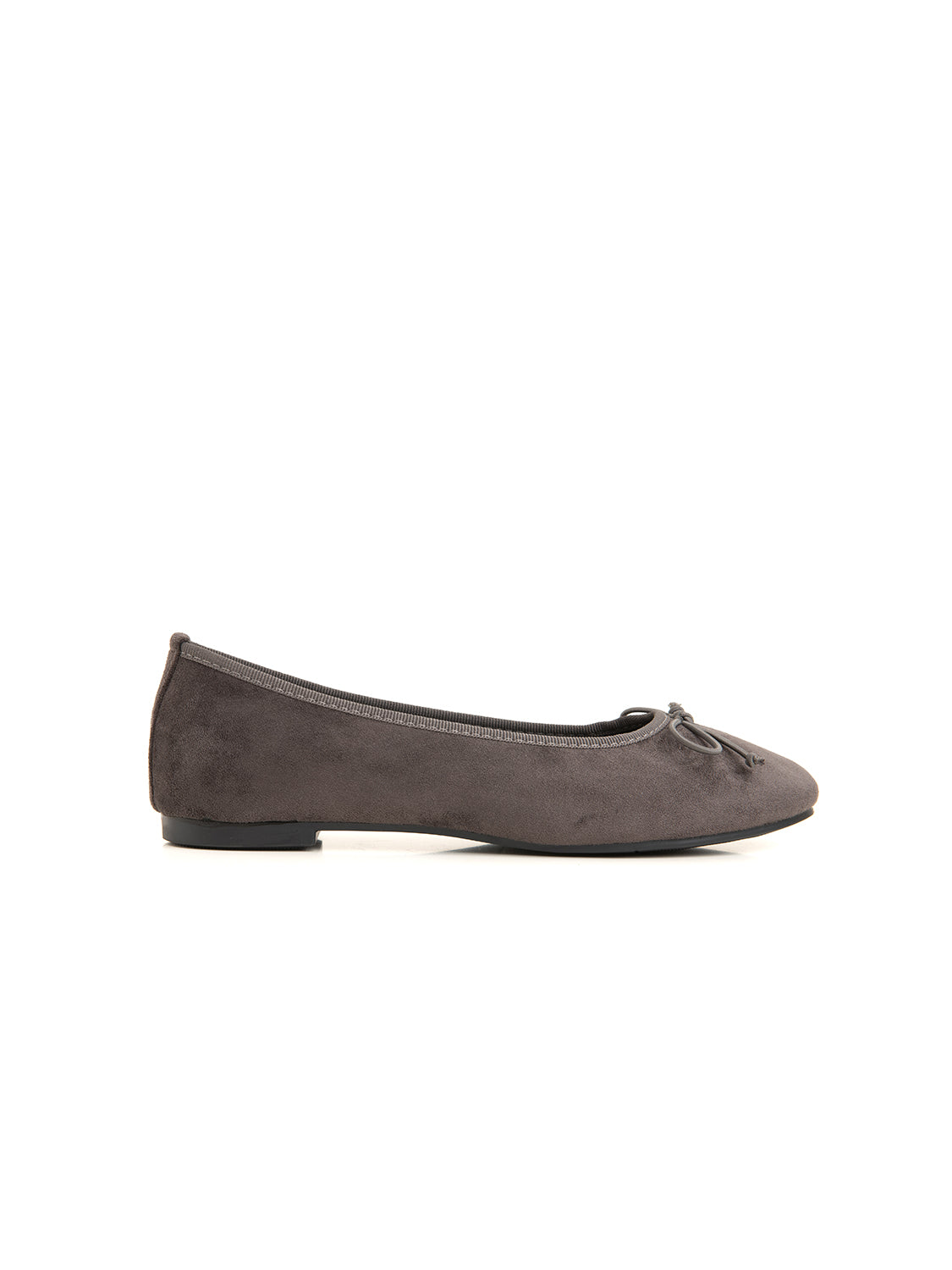 Ballerina scamosciata con fiocco - KHAKI
