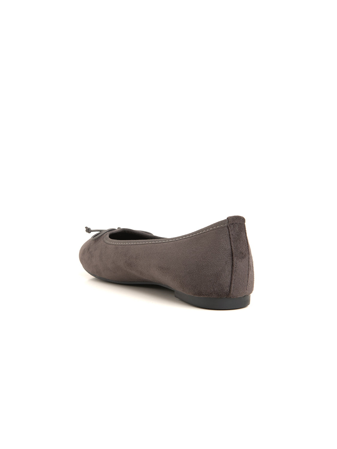 Suede ballerina with bow - KHAKI
