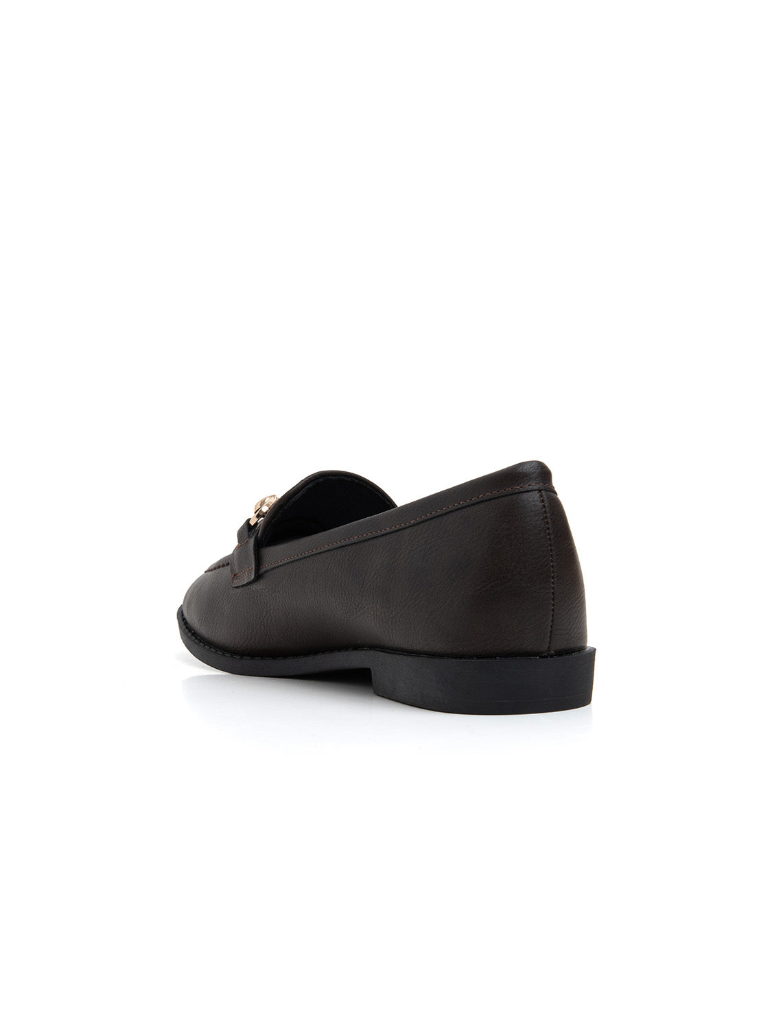 Mocassino con morsetto oro - MARRONE