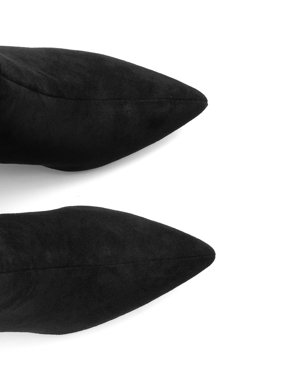 Tronchetto in simil camoscio con tacco kitten - NERO