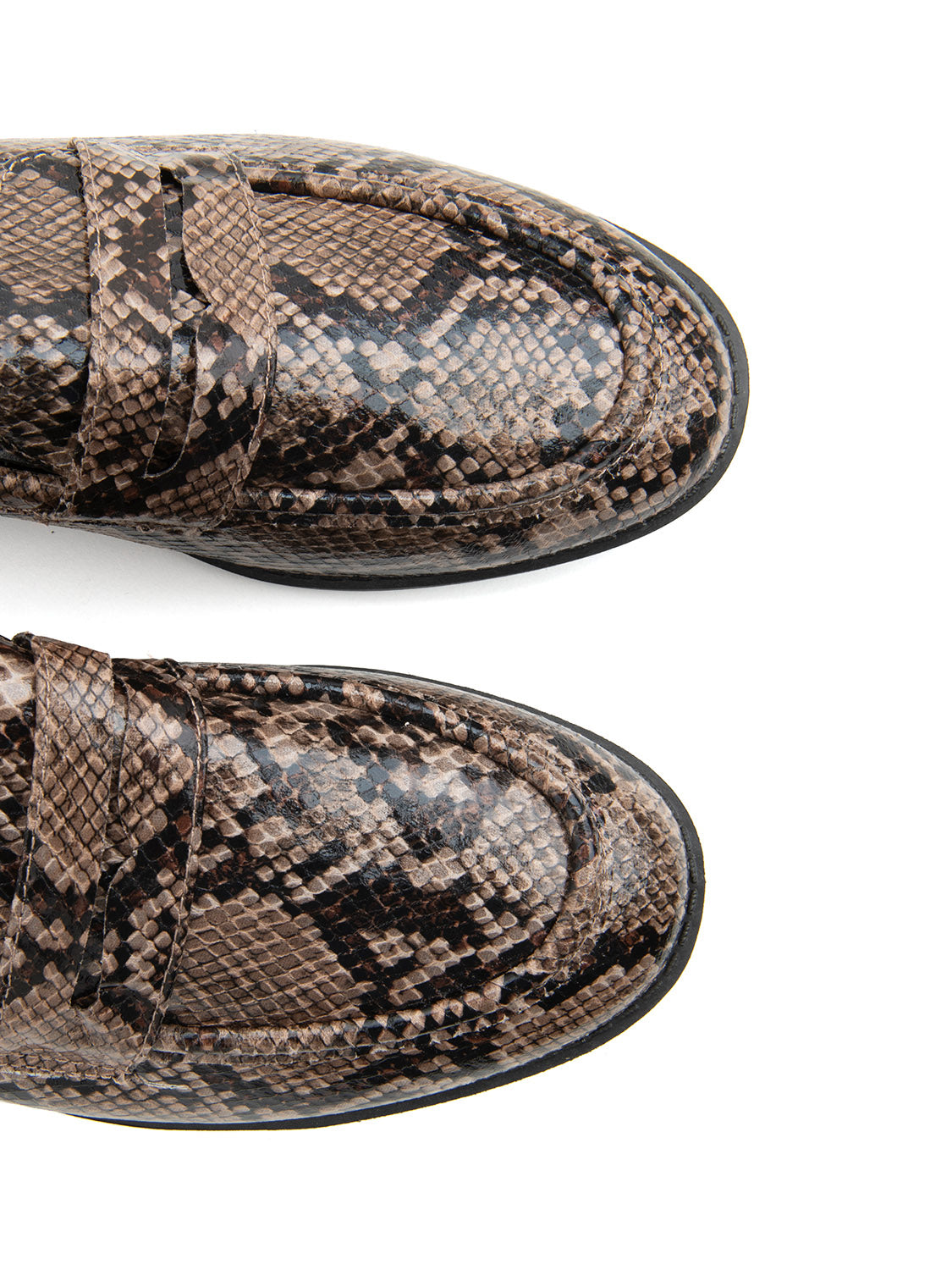 Snake-effect loafers - GREY