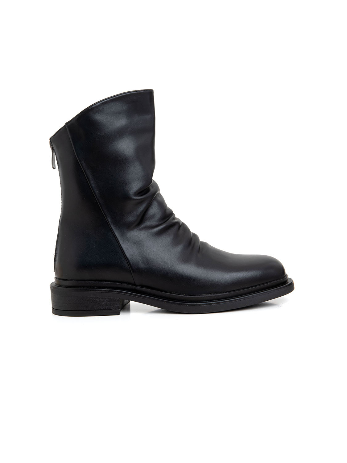 Stivaletto goffrato con zip - NERO