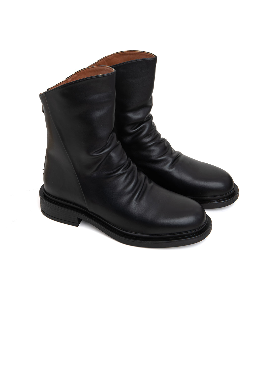 Stivaletto goffrato con zip - NERO