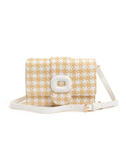 Houndstooth shoulder bag - BEIGE/WHITE