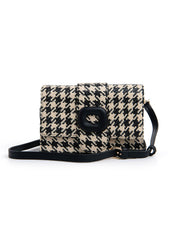 Houndstooth shoulder bag - BEIGE/BLACK