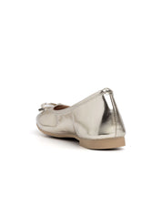Ballerina with bow and square toe - PLATINUM