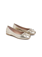 Ballerina with bow and square toe - PLATINUM
