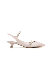 Pumps with strap and kitten heel - BEIGE