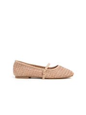 Raffia Ballerina with Strap - KHAKI