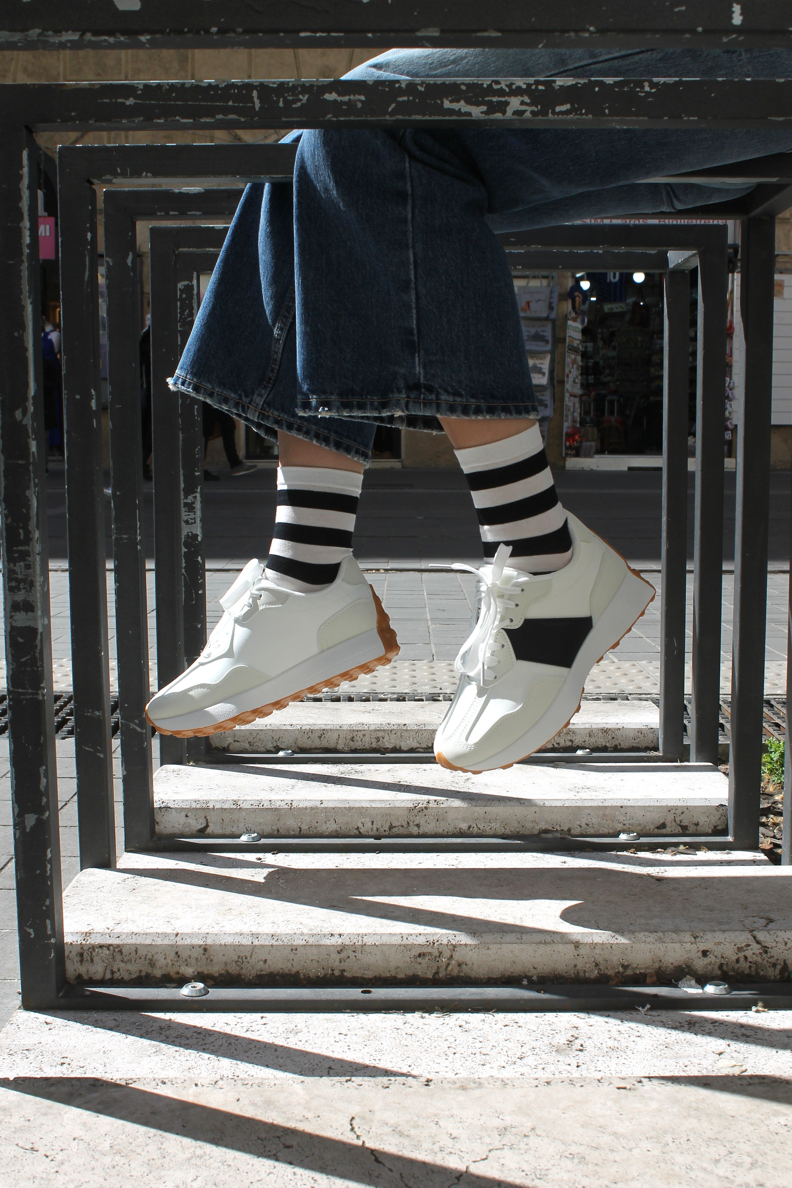 Sneaker city-soft con contrasti - BIANCO