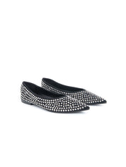 Ballerina a punta con strass - NERO