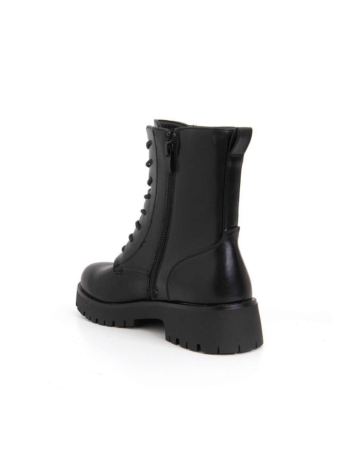Anfibio suola track in vera pelle - NERO