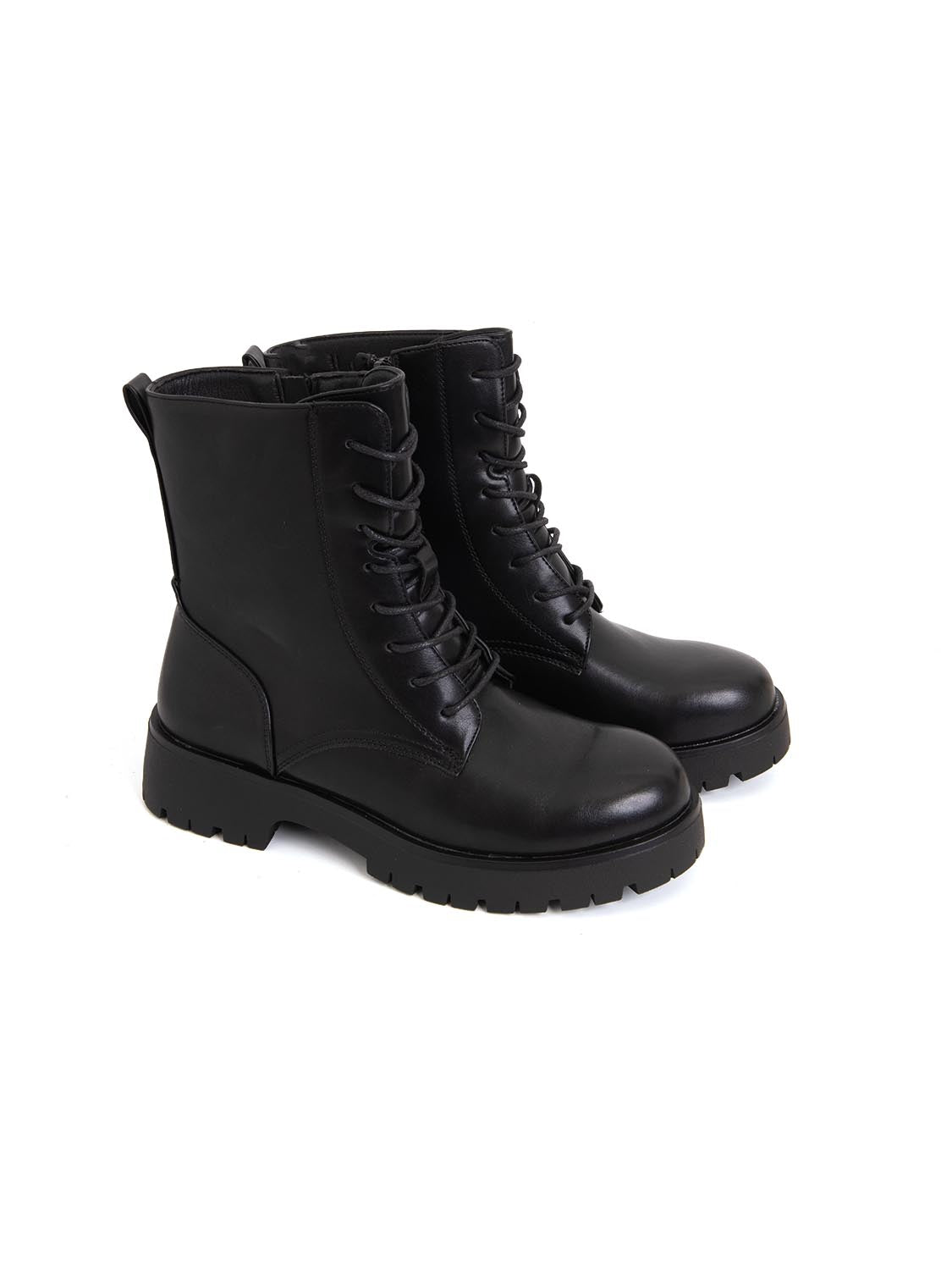 Anfibio suola track in vera pelle - NERO