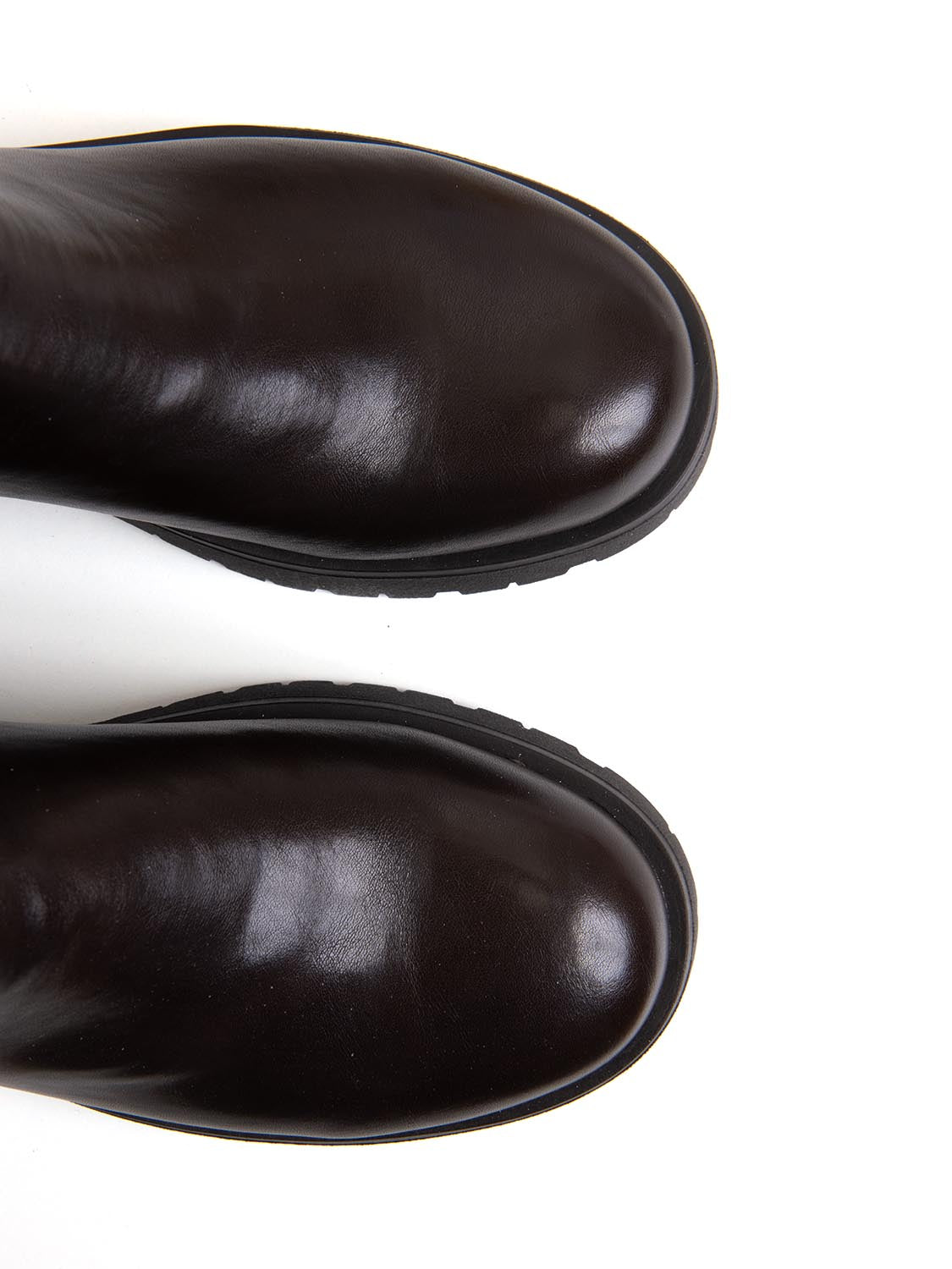 Stivaletto biker con fibbia in vera pelle - MARRONE