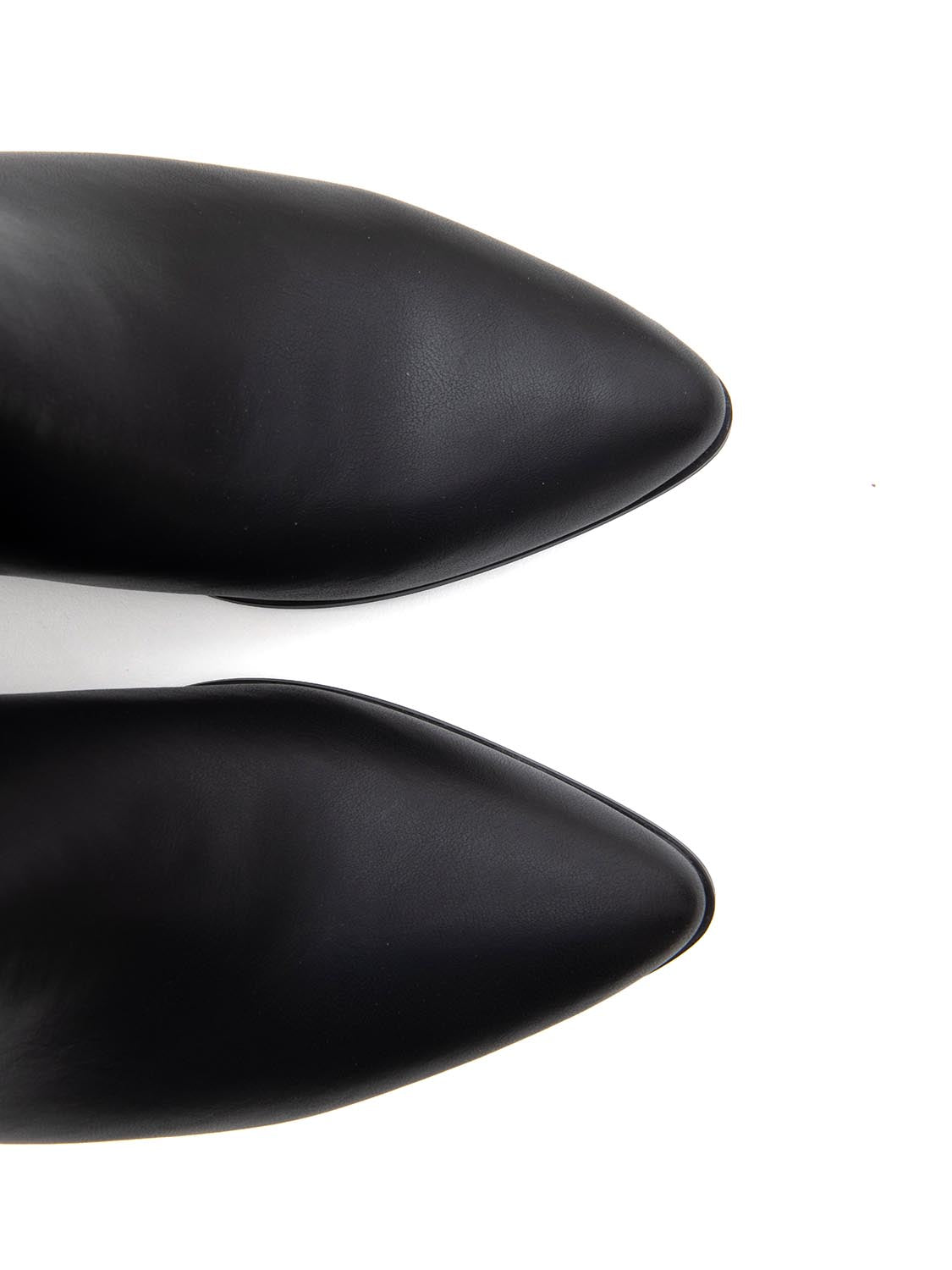 Stivale liscio in vera pelle - NERO