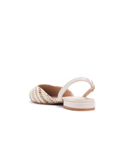 Pointed raffia slingback - BEIGE