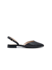 Raffia Pointed Slingback - BLACK
