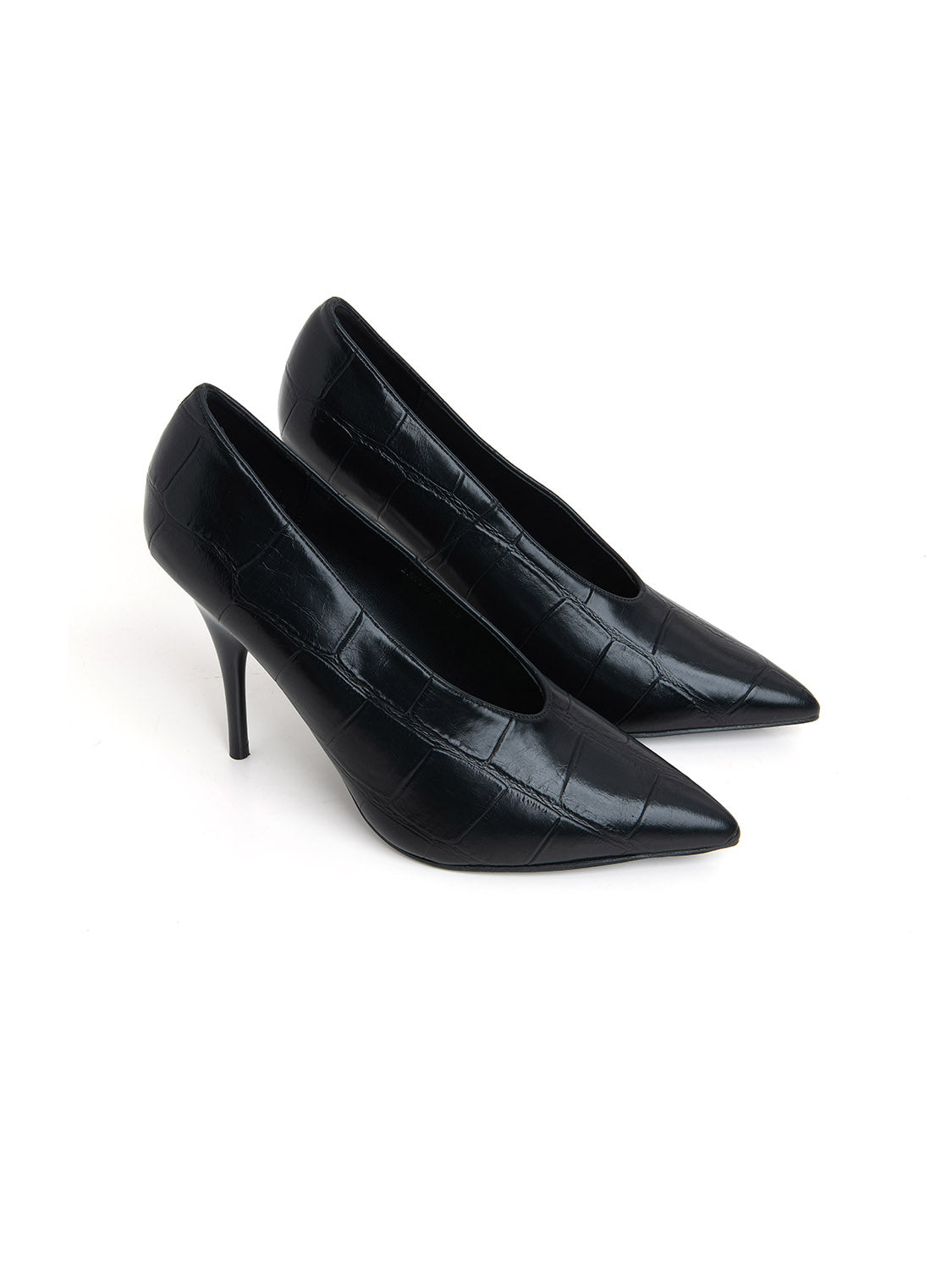 Decolleté maxi-cocco con tacco scultoreo - NERO