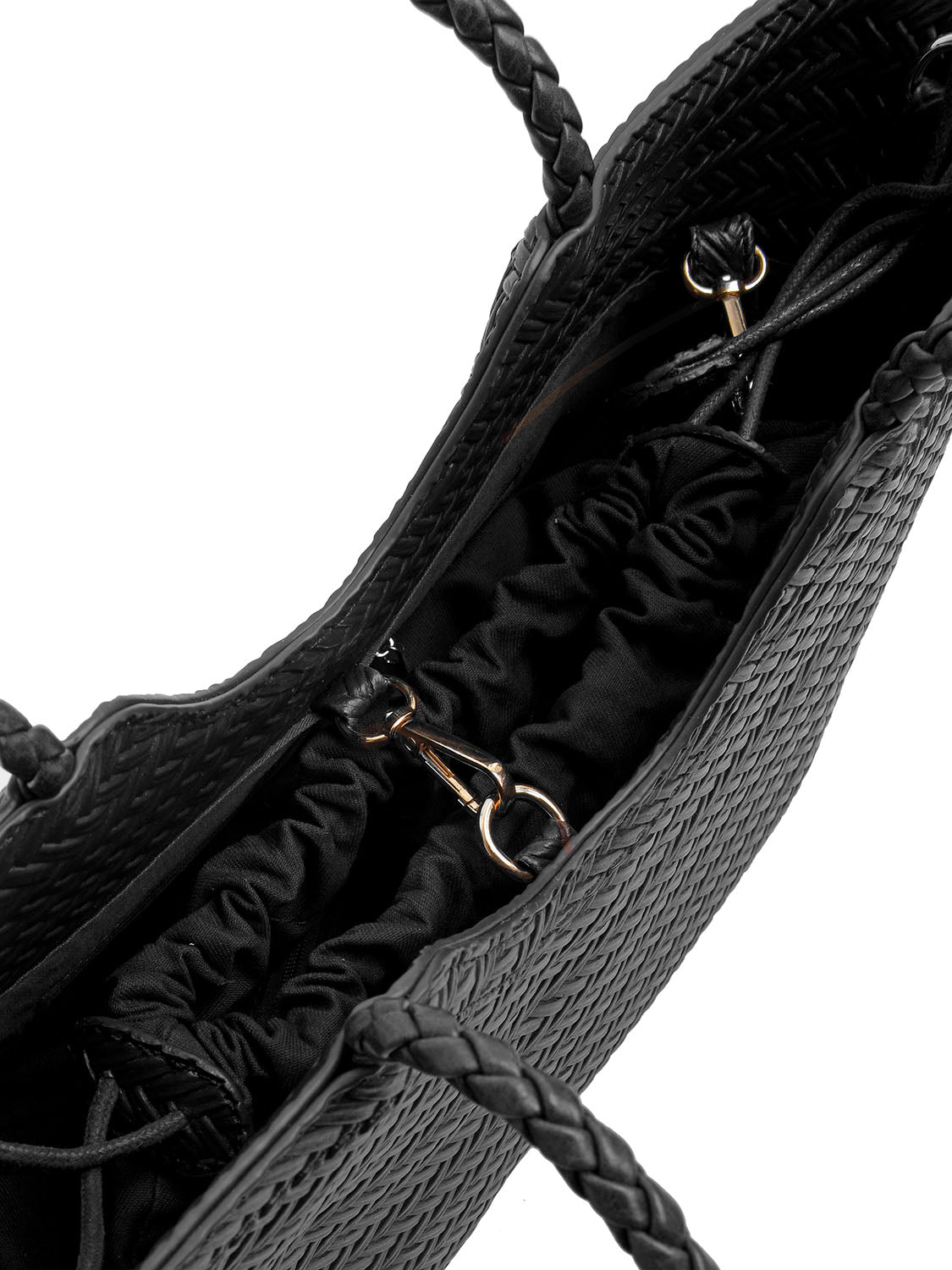 Borsa con pochette intrecciata piccola - NERO