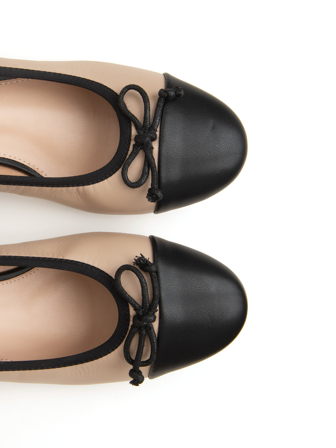 Ballerina bicolor con fiocco - TORTORA/NERO