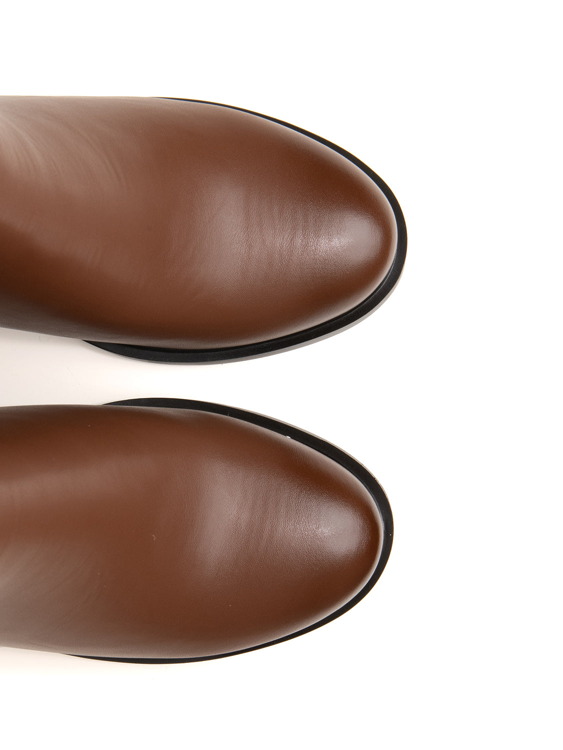 Stivaletto con tacco scultoreo - MARRONE