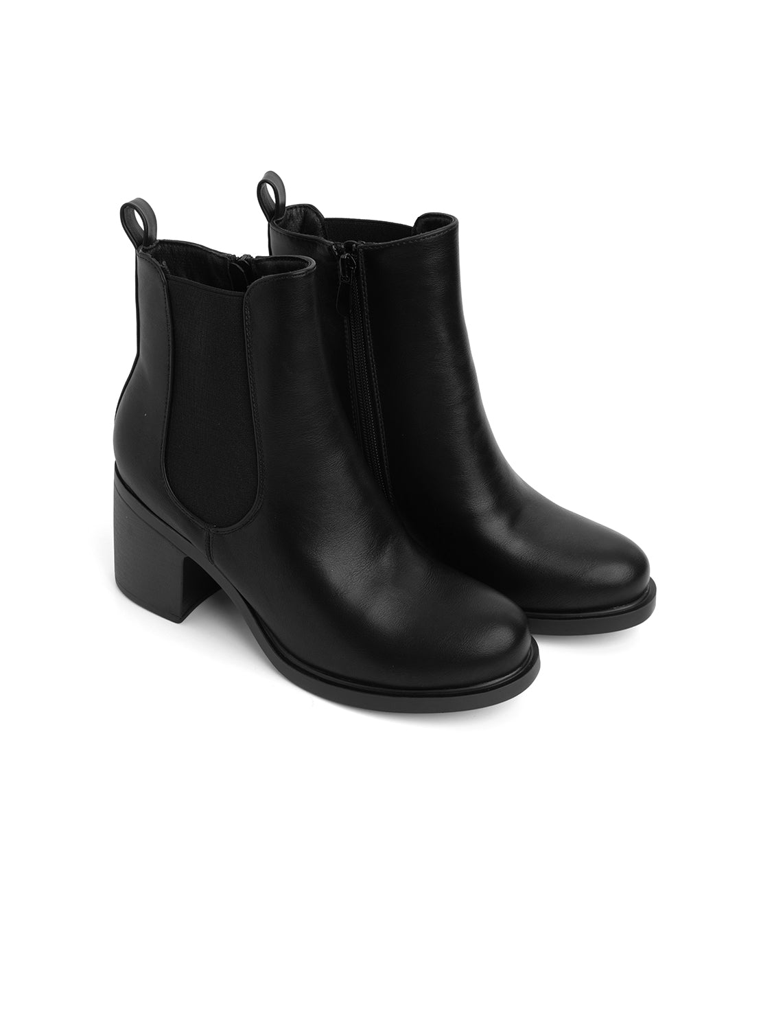 Stivaletto con tacco scultoreo - NERO