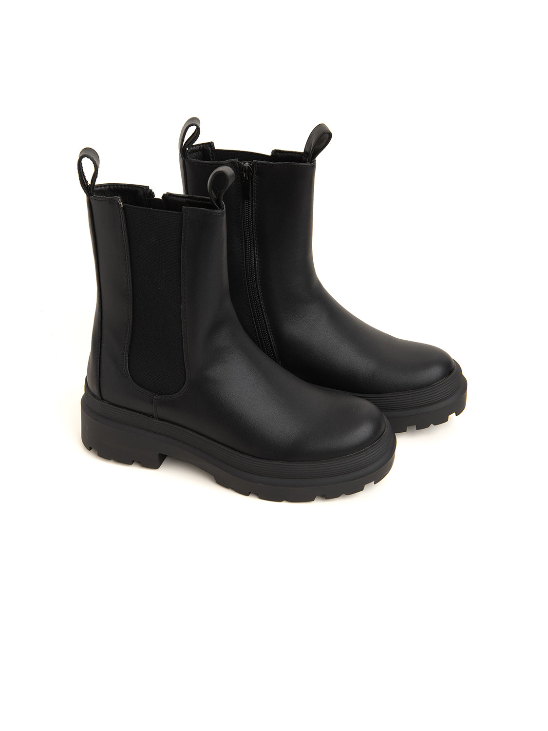 Stivaletto modello biker con elastico - NERO