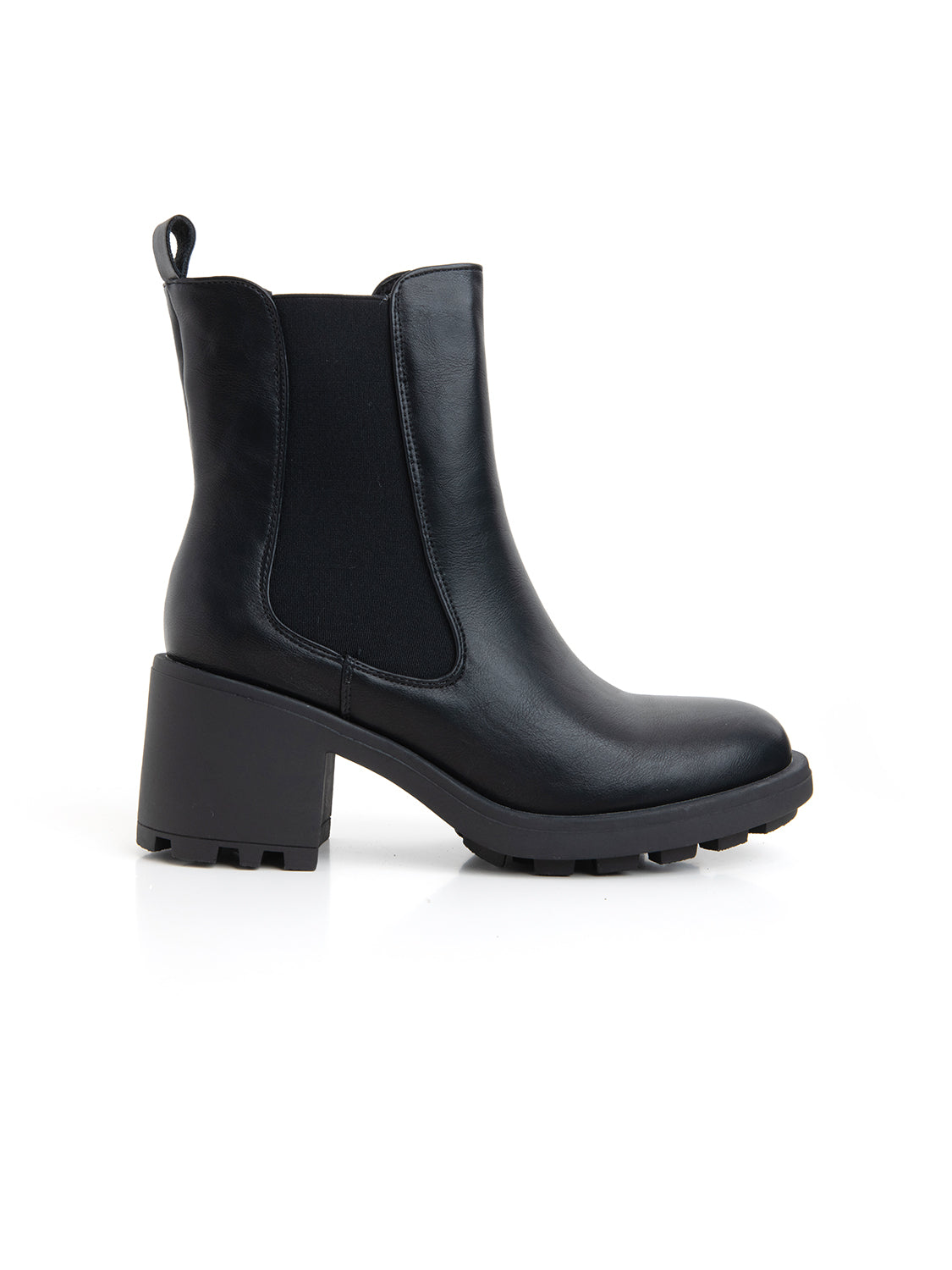 Stivaletto chelsea con tacco largo - NERO