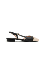 Low slingback two-tone - BEIGE/BLACK