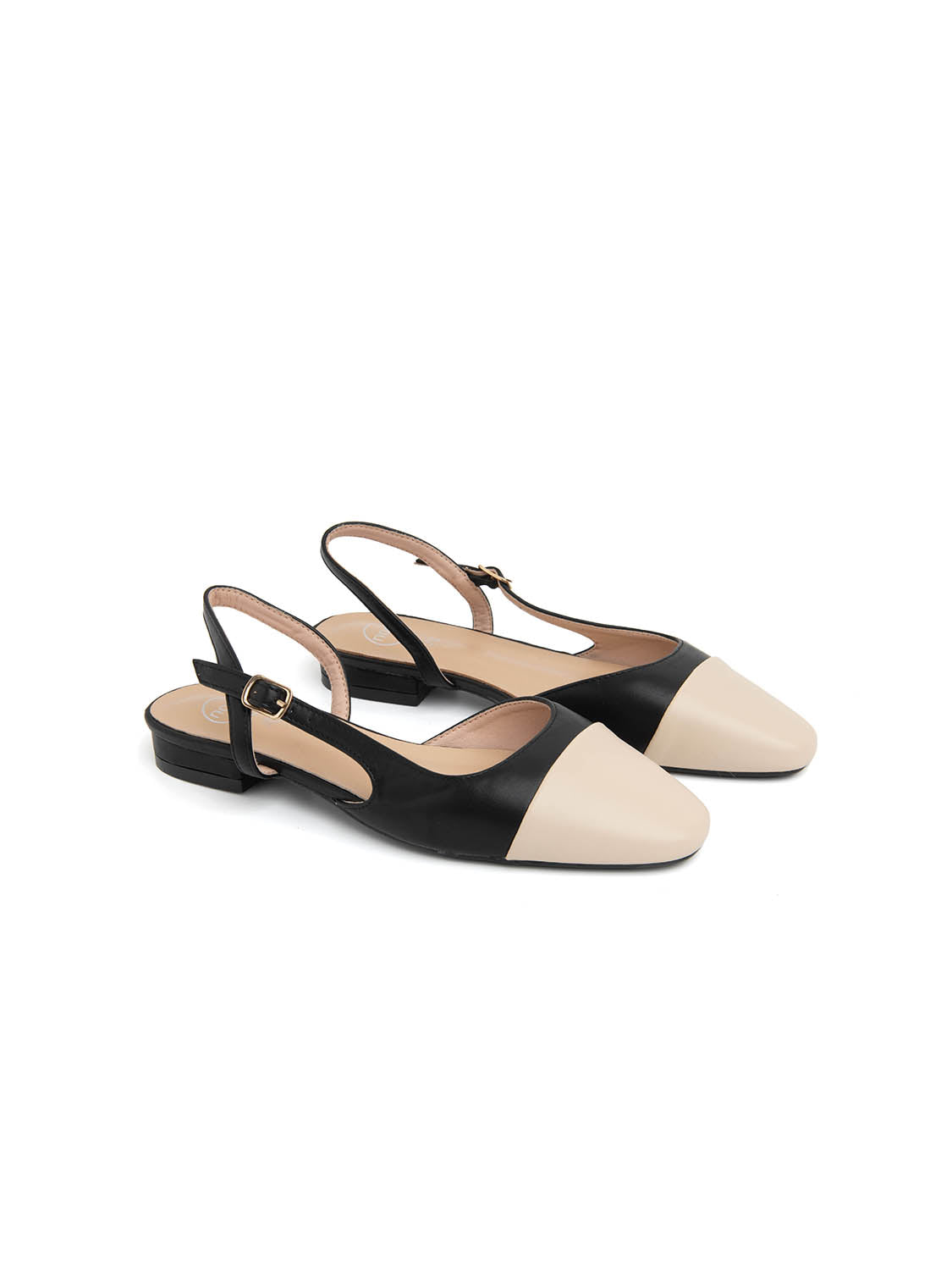 Low slingback two-tone - BEIGE/BLACK