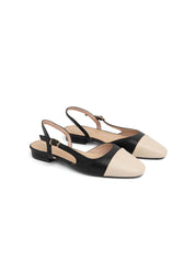 Low slingback two-tone - BEIGE/BLACK