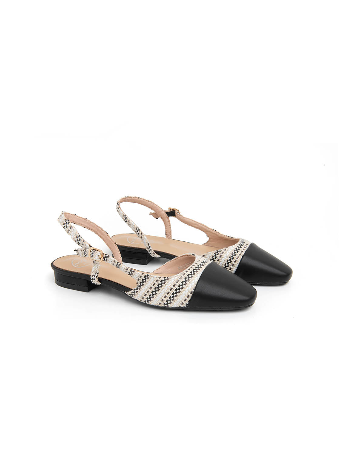 Low two-tone slingback - BLACK