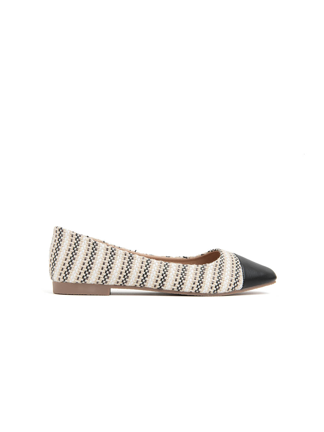 Low ballerina, square toe - BLACK