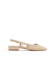 Slingback round toe and low heel - BEIGE