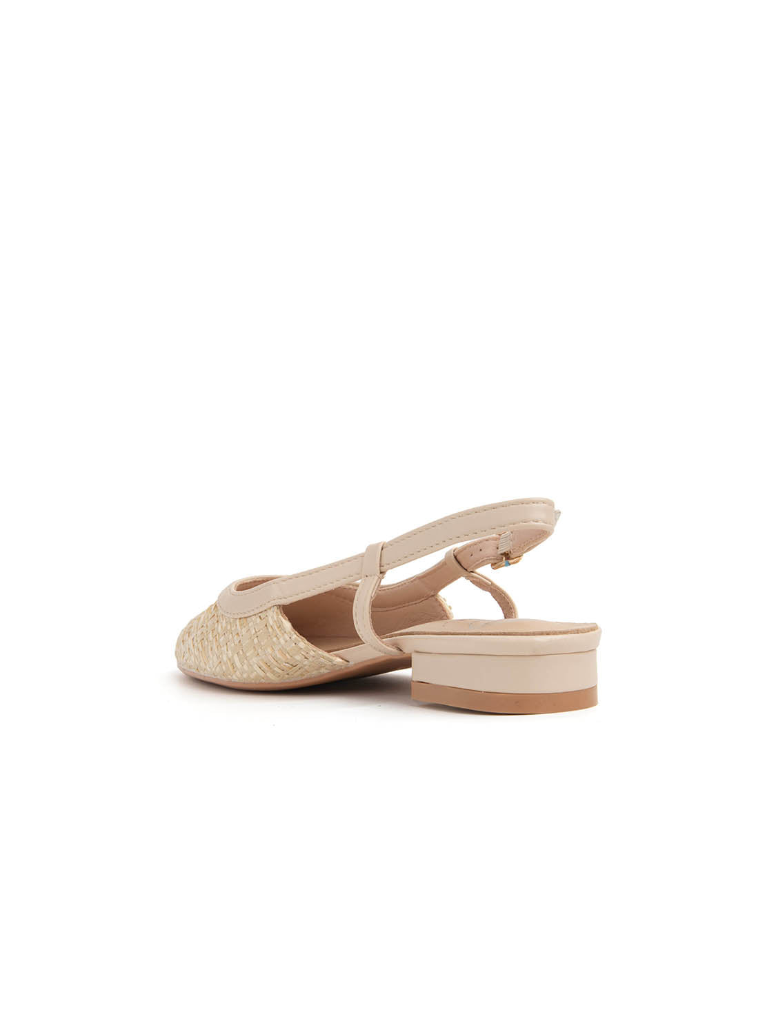 Slingback round toe and low heel - BEIGE