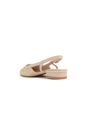 Slingback round toe and low heel - BEIGE